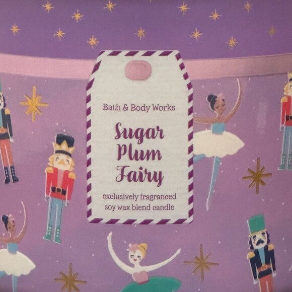 BBW Sugar Plum Fairy Bath & Body Works 3 Wick Candle - Picture 3 of 10